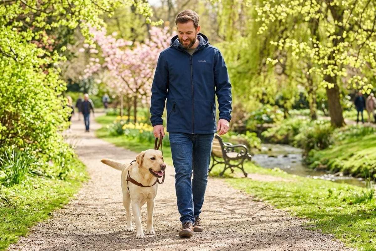 Темно-синяя куртка из софтшелла